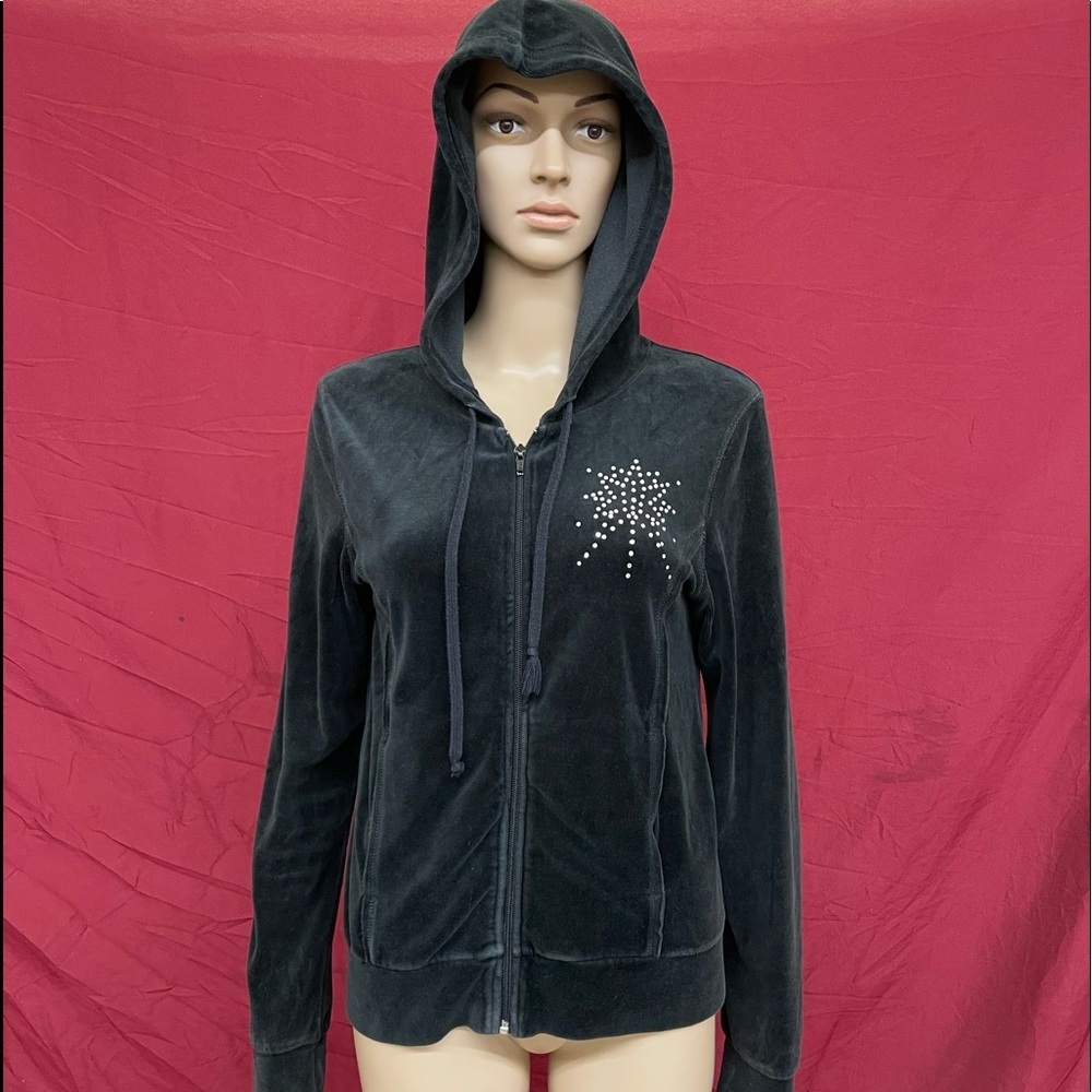 Vintage lei Velour Star hoodie Y2K Track Jacket Size Large